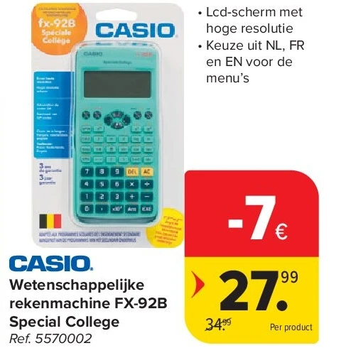 Wetenschappelijke rekenmachine FX-92B Special College