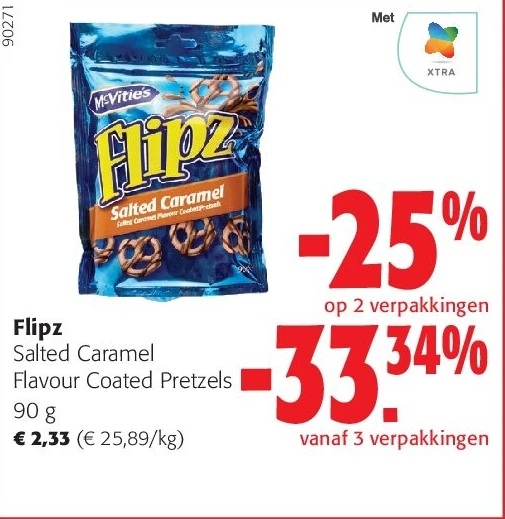 Flipz Salted Caramel Flavour Coated Pretzels 90 g