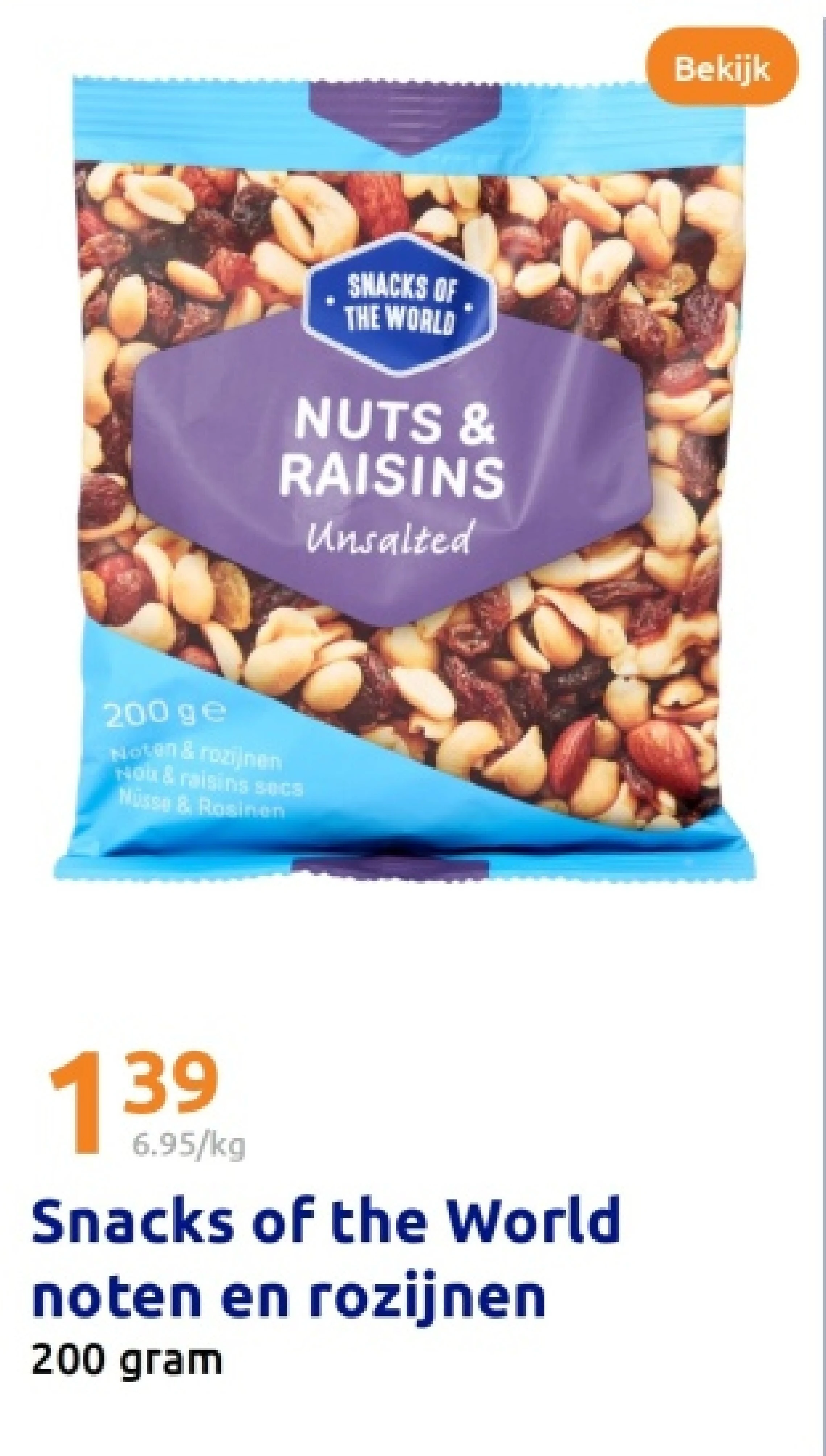 Snacks of the World noten en rozijnen