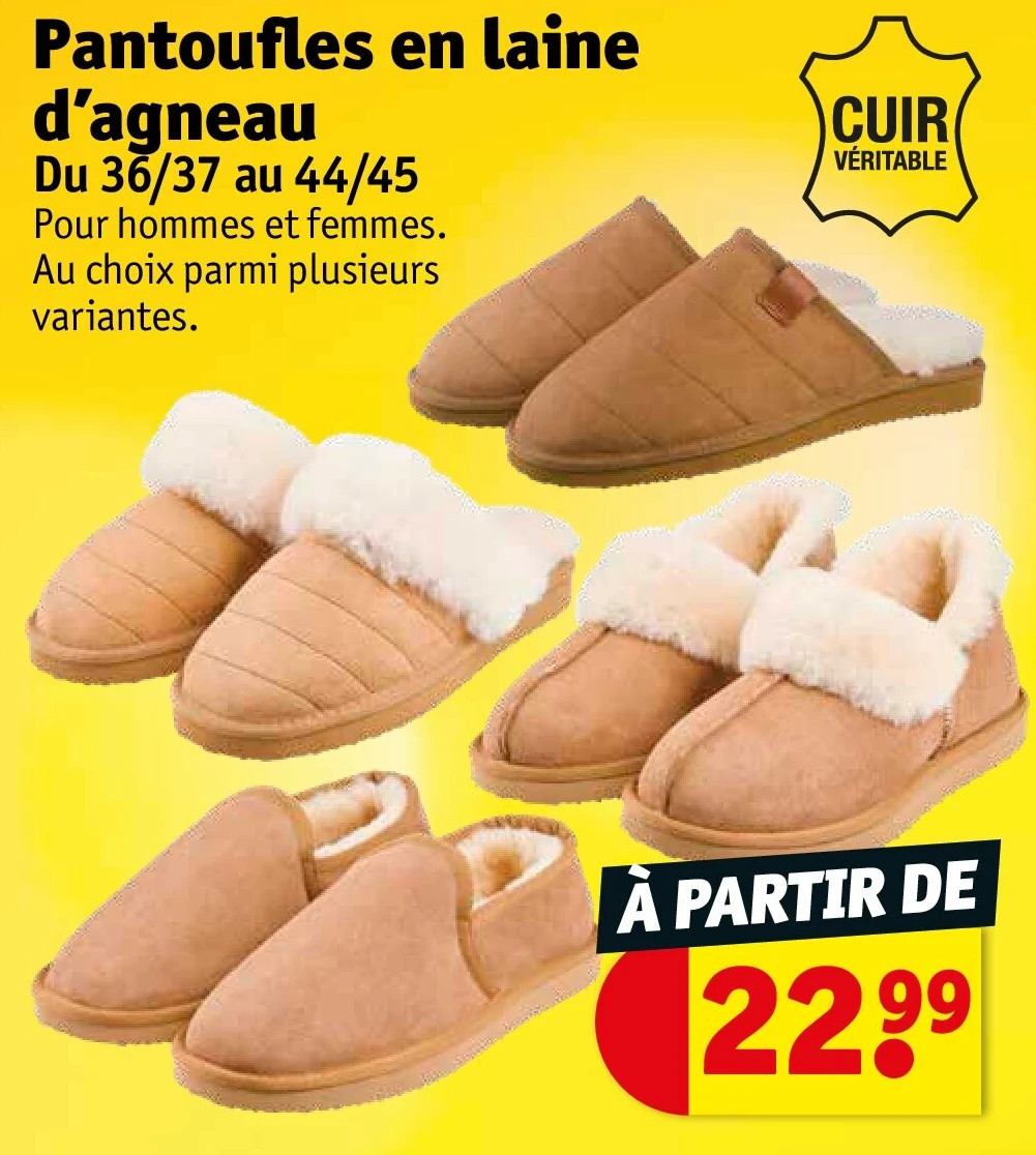 Pantoufles en laine d’agneau