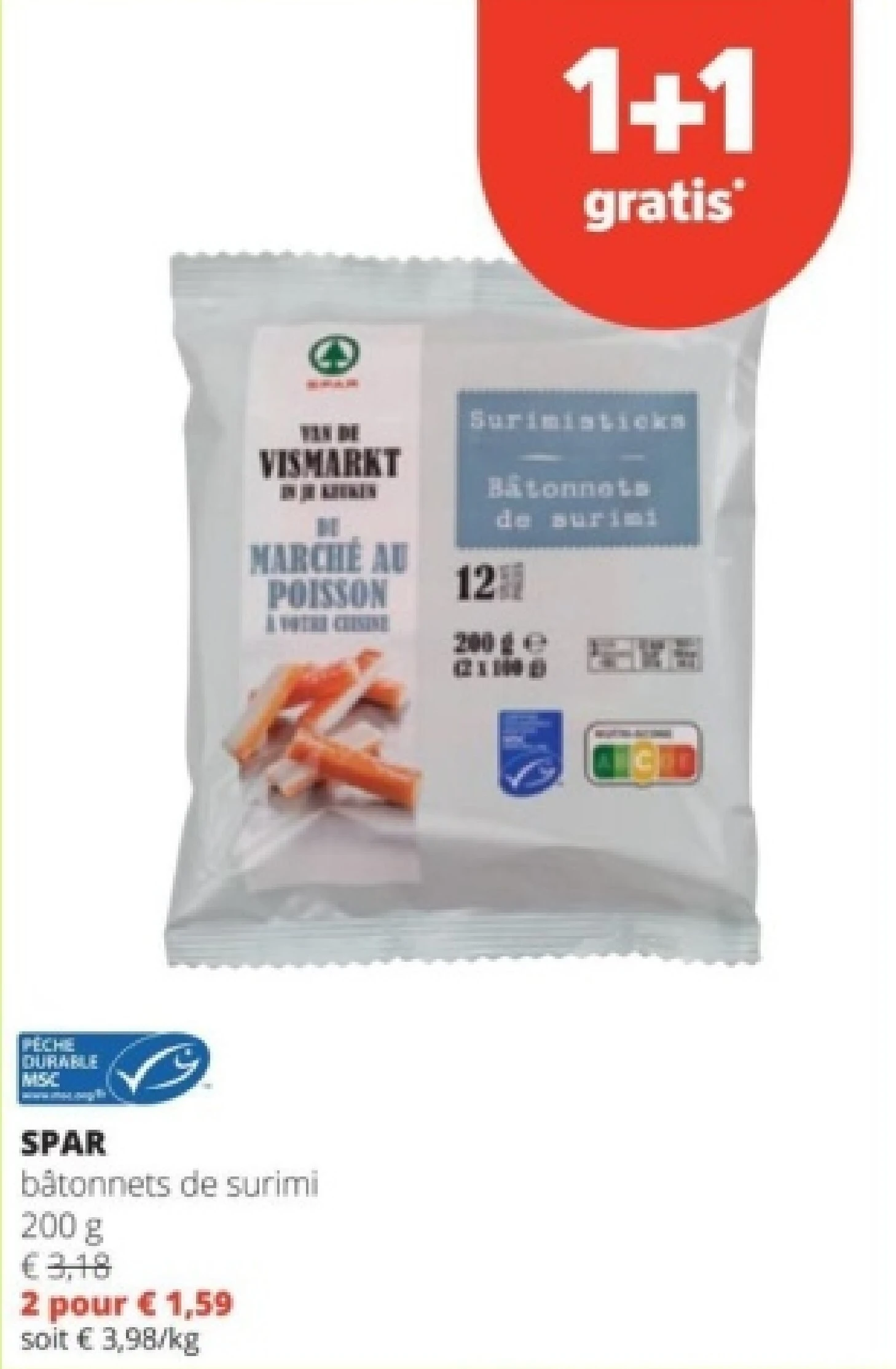 SPAR båtonnets de surimi 200 g