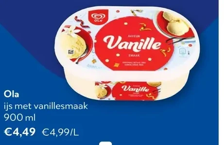 Ola ijs met vanillesmaak 900 ml
