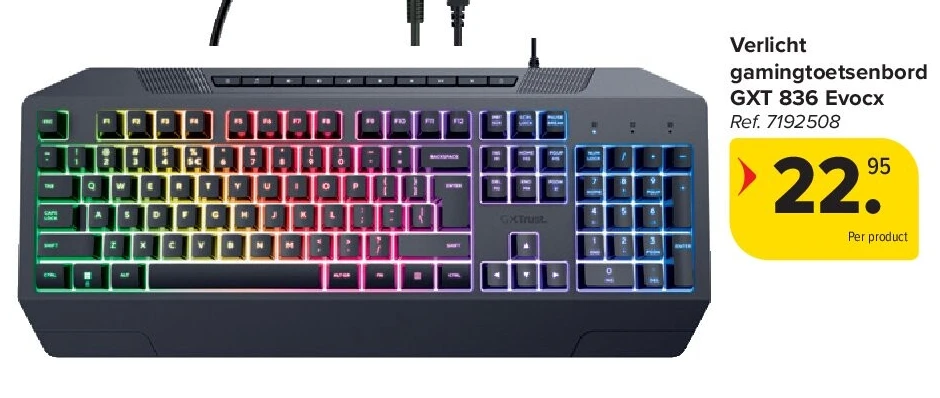 Verlicht gamingtoetsenbord GXT 836 Evocx