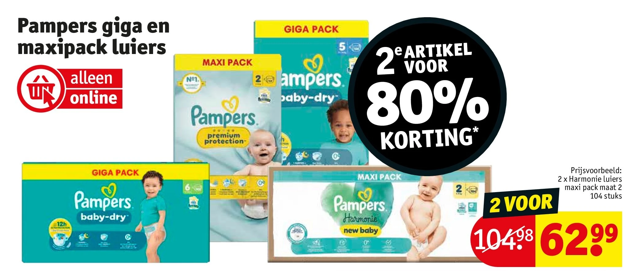 Pampers giga en maxipack luiers