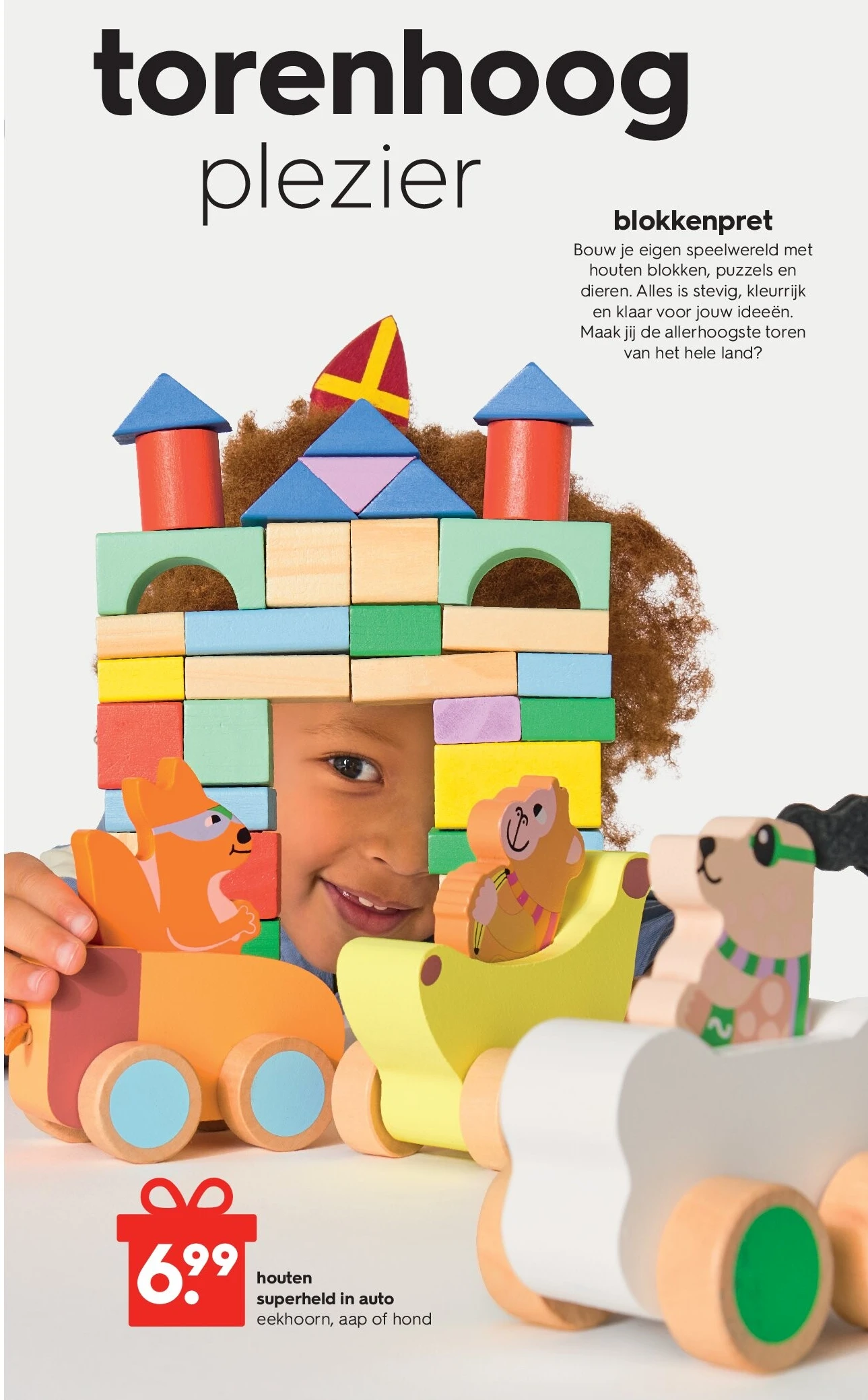 houten superheld in auto