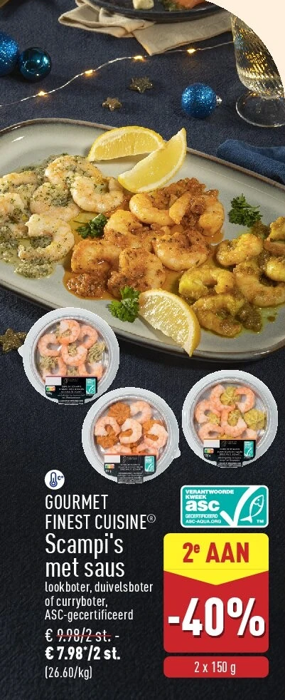 Scampi's met saus