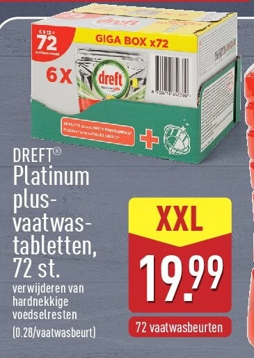 Platinum plusvaatwas tabletten, 72st.