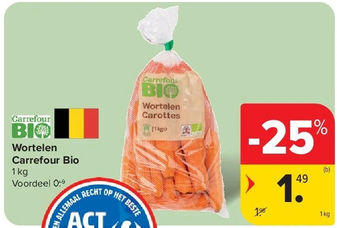 Wortelen Carrefour Bio