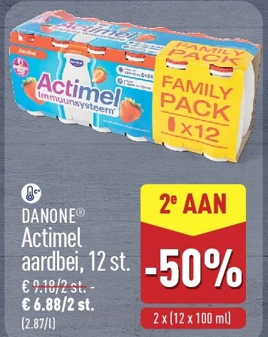 Actimel aardbei, 12st.
