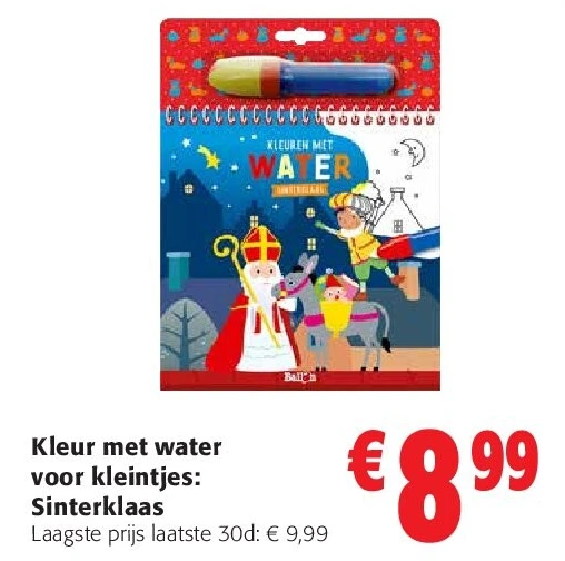 Kleur met water voor kleintjes: Sinterklaas
