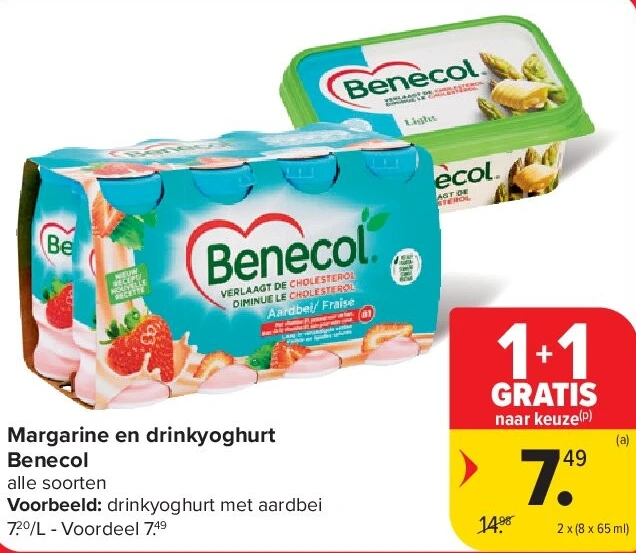Margarine en drinkyoghurt Benecol