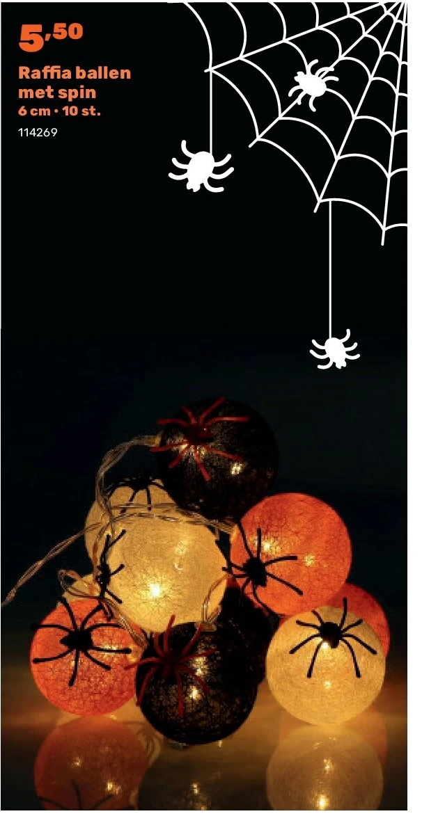 Raffi a ballen met spin 6 cm • 10 st.