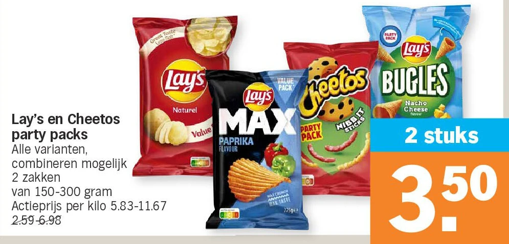 Lay's en Cheetos party packs