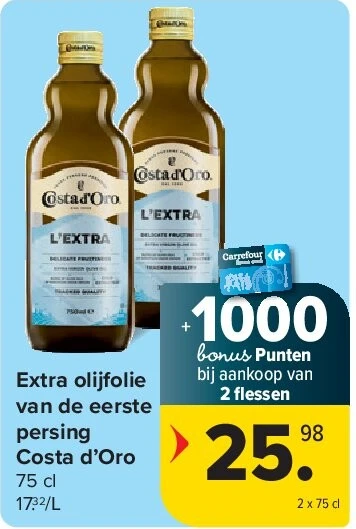 Extra olijfolie van de eerste persing Costa d’Oro