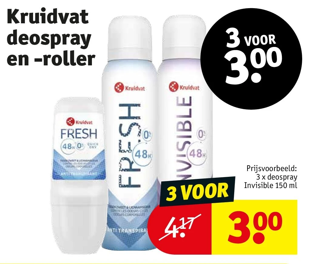Kruidvat deospray en -rolle