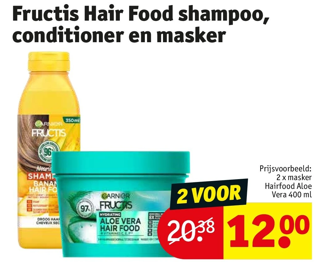 Fructis Hair Food shampoo, conditioner en masker