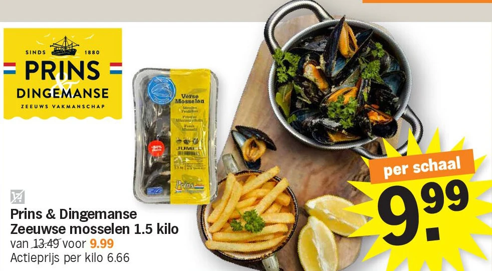 Prins & Dingemanse Zeeuwse mosselen 1.5 kilo