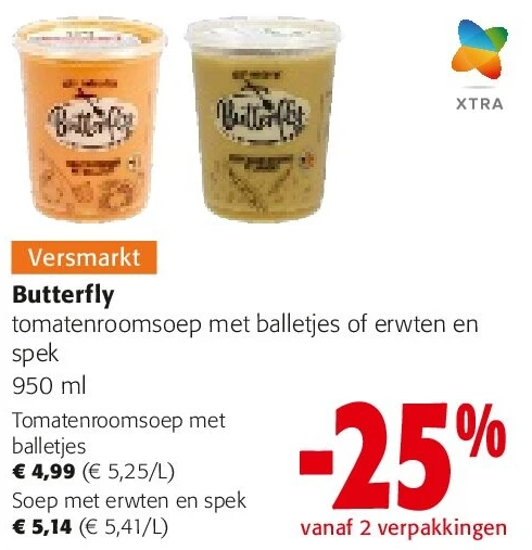 Butterfly Tomatenroomsoep met balletjes