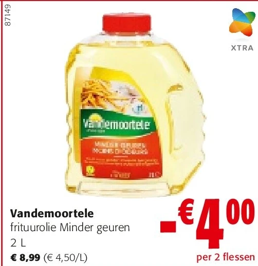 Vandemoortele frituurolie Minder geuren 2 L