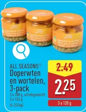 Doperwten en wortelen, 3-pack