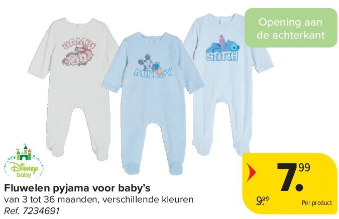 Fluwelen pyjama voor baby’s