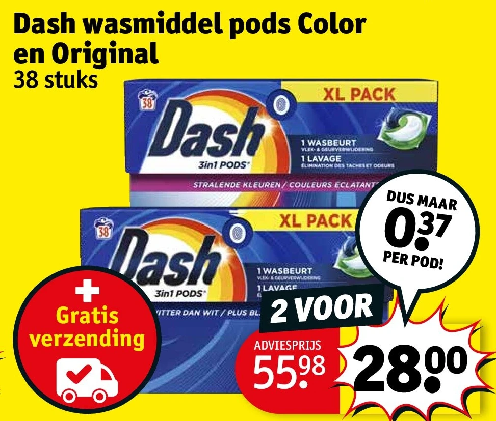Dash wasmiddel pods Color en Original