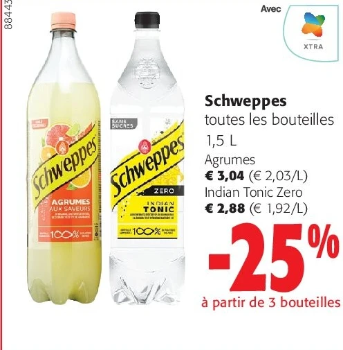 Schweppes toutes les bouteilles 1,5 L