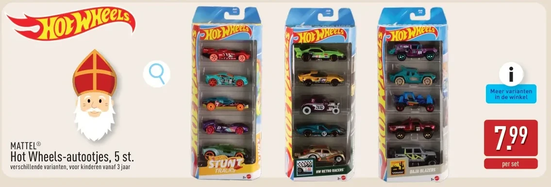 Hot Wheels-autootjes, 5 st.