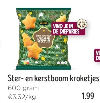 Ster- en kerstboom kroketjes
