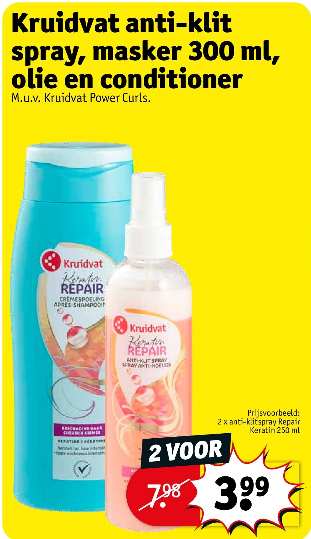 Kruidvat anti-klit spray, masker 300 ml, olie en conditioner
