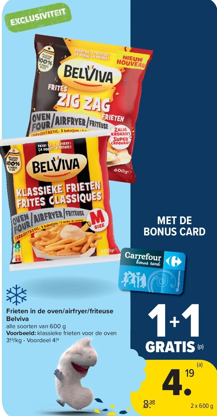 Frieten in de oven/airfryer/friteuse Belviva