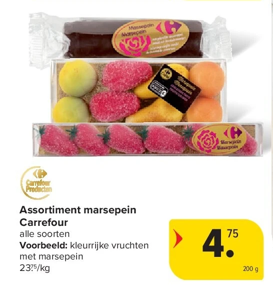 Assortiment marsepein Carrefour