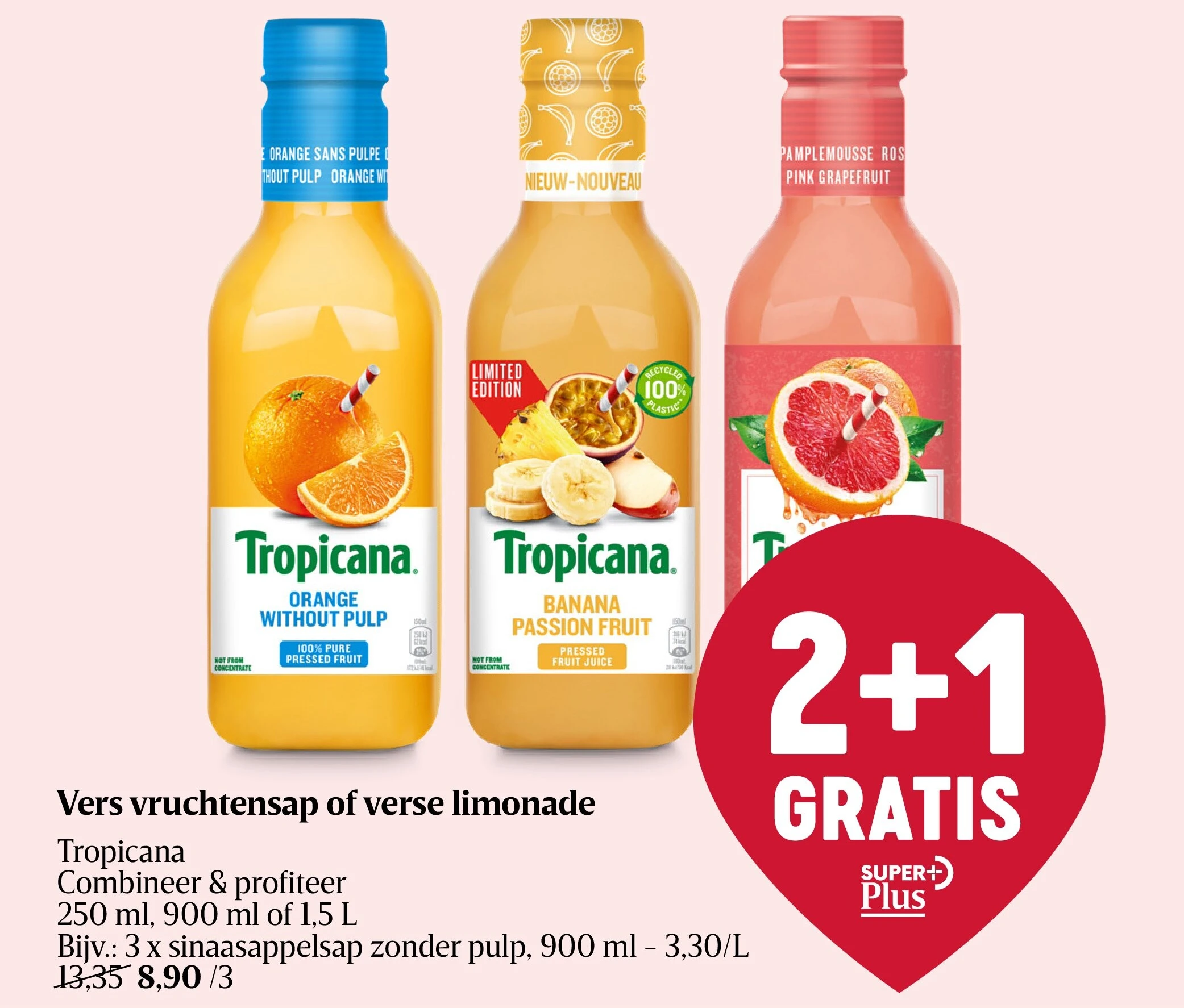 Vers vruchtensap of verse limonade