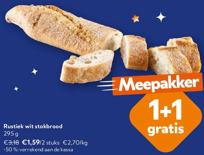 Rustiek wit stokbrood 295 g