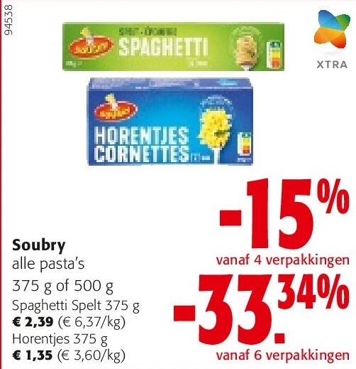 Soubry Spaghetti Spelt 375 g