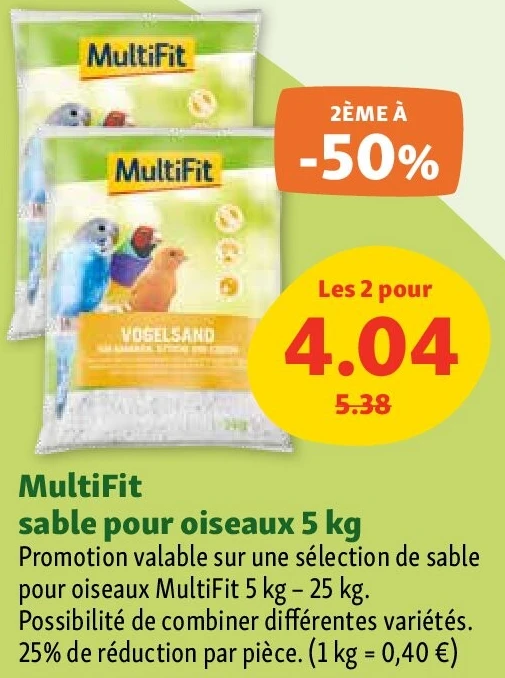 MultiFit sable pour oiseaux 5 kg