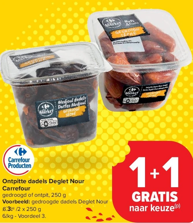 Ontpitte dadels Deglet Nour Carrefour