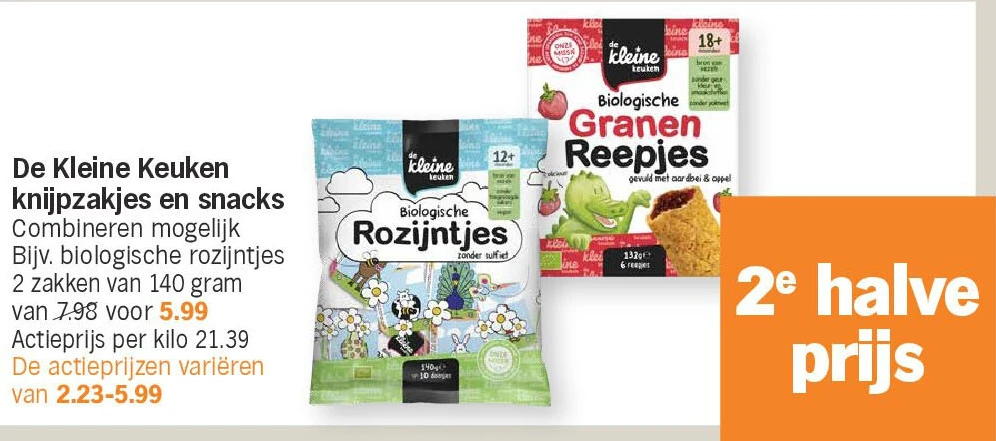 De Kleine Keuken knijpzakjes en snacks