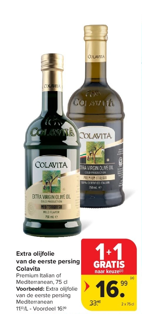 Extra olijfolie van de eerste persing Colavita