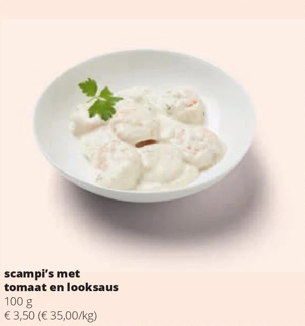 scampi's met tomaat en looksaus