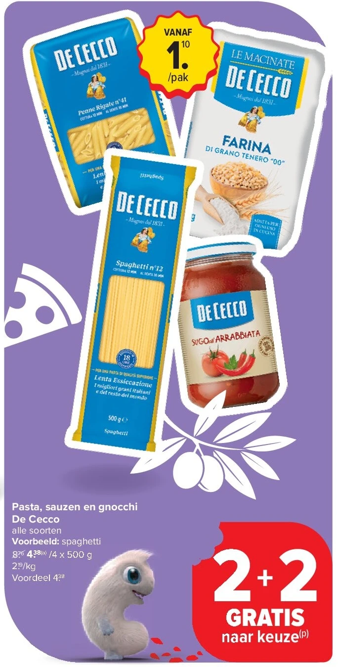 Pasta, sauzen en gnocchi De Cecco