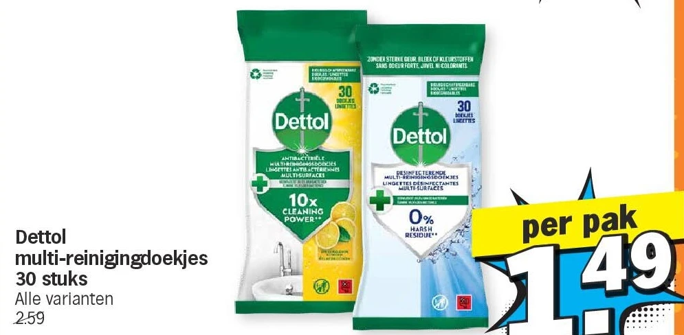 Dettol multi-reinigingdoekjes 30 stuks