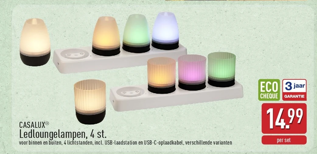 Ledloungelampen, 4st