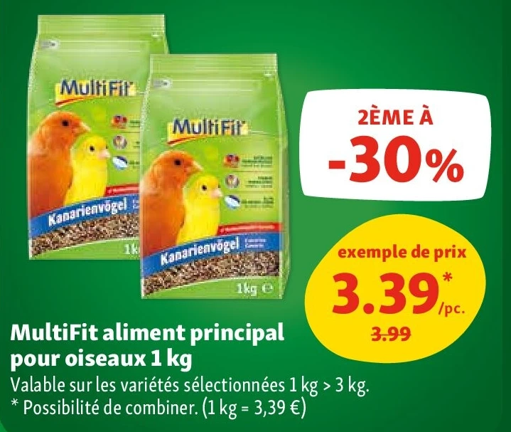 MultiFit aliment principal pour oiseaux 1 kg