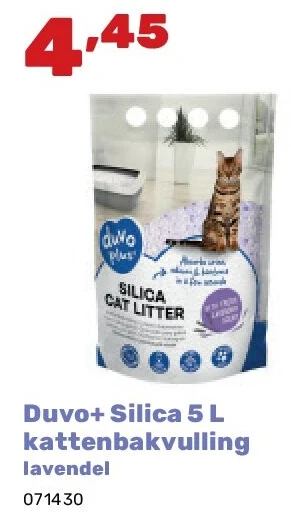 Duvo+ Silica 5 L kattenbakvulling lavendel