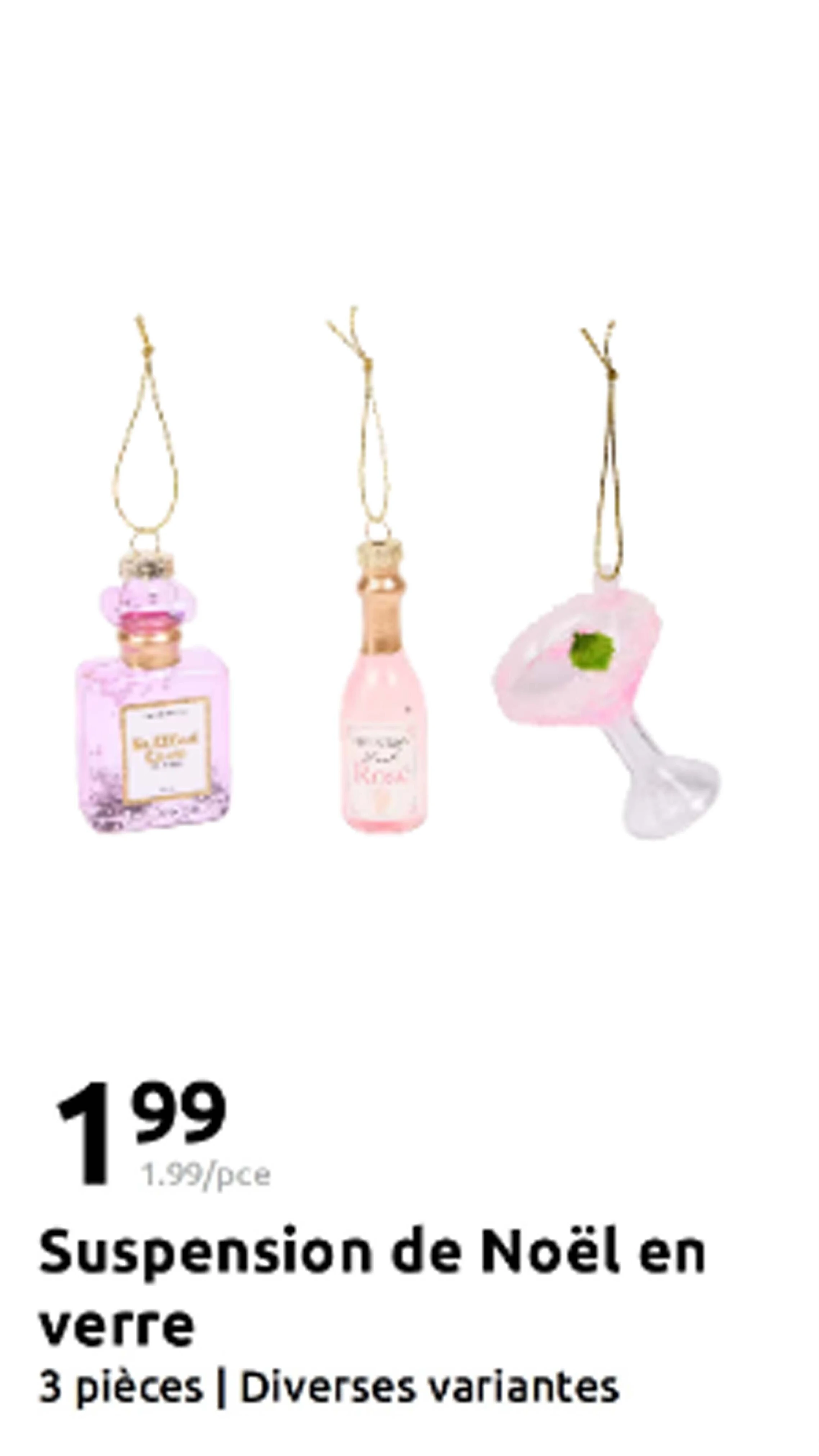 Suspension de Noël en verre