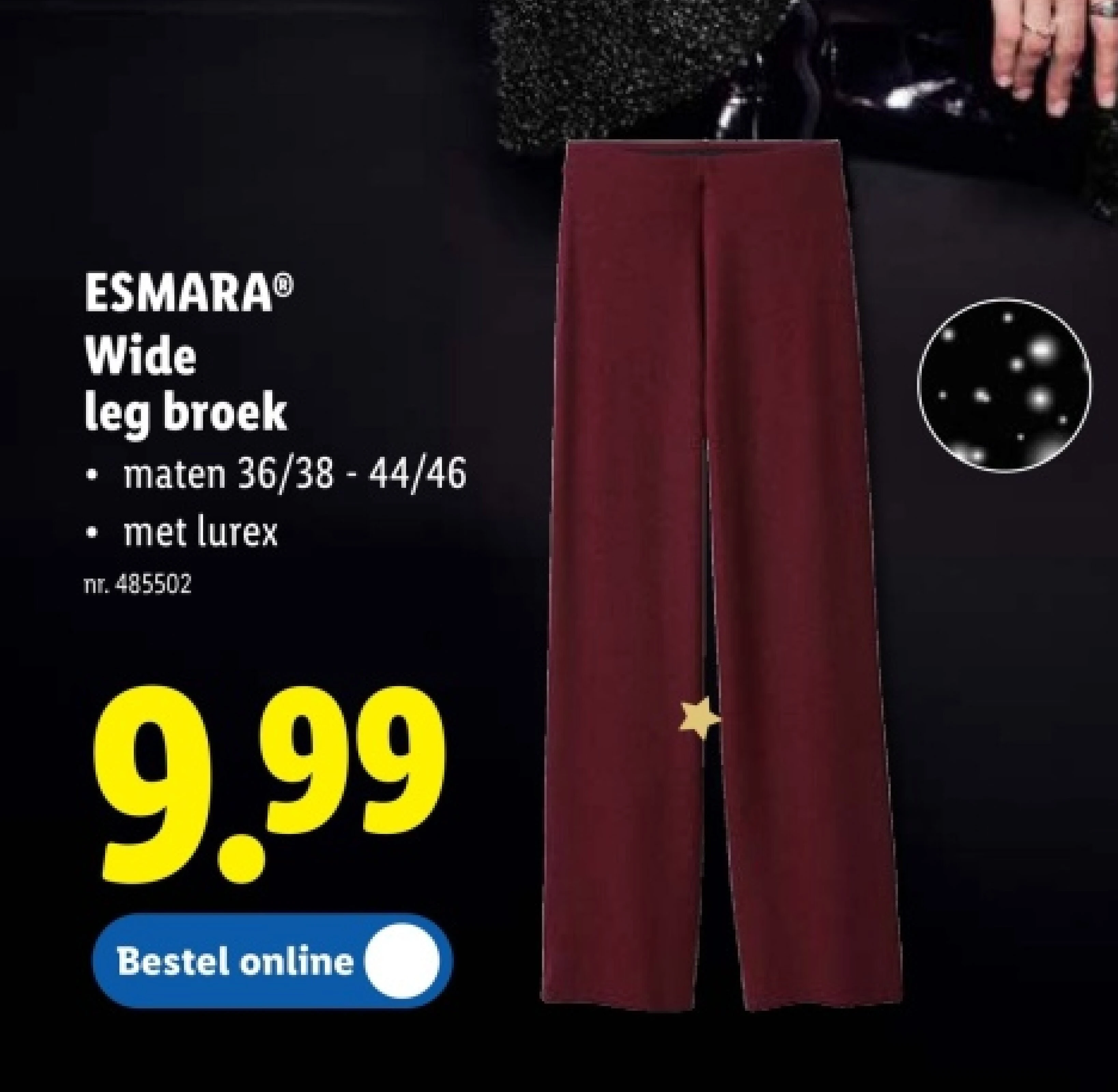 Wide leg broek