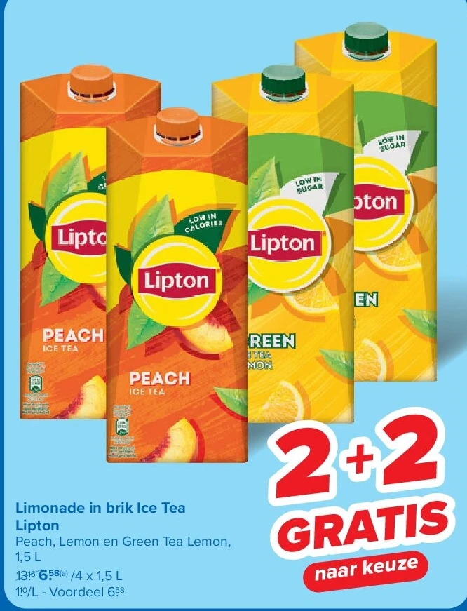 Limonade in brik Ice Tea Lipton