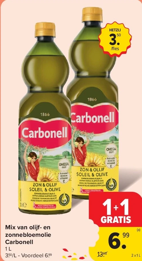 Mix van olijf- en zonnebloemolie Carbonell