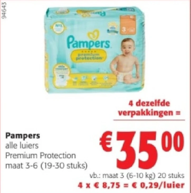 Pampers alle luiers Premium Protection maat 3-6 (19-30 stuks)